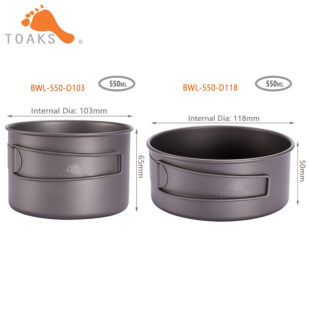 Camping Cooking Set Lightweight - Toaks BWL-550 Cắm Trại Titan Bát