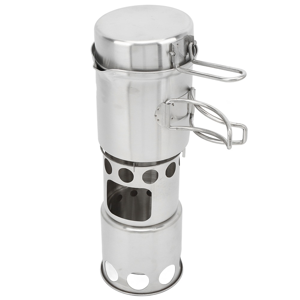 Camping Cooking Pot With Lid - Stainless Steel Camping Cookware Set Non
