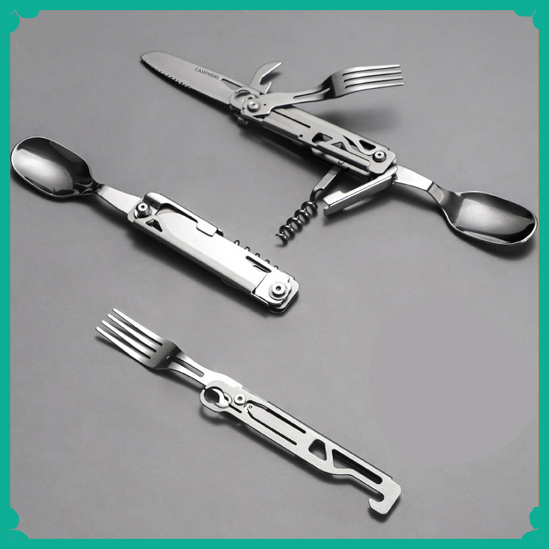Camping Cooking And Dining Set - Multi-function Camping Fork Spoon Set Portable