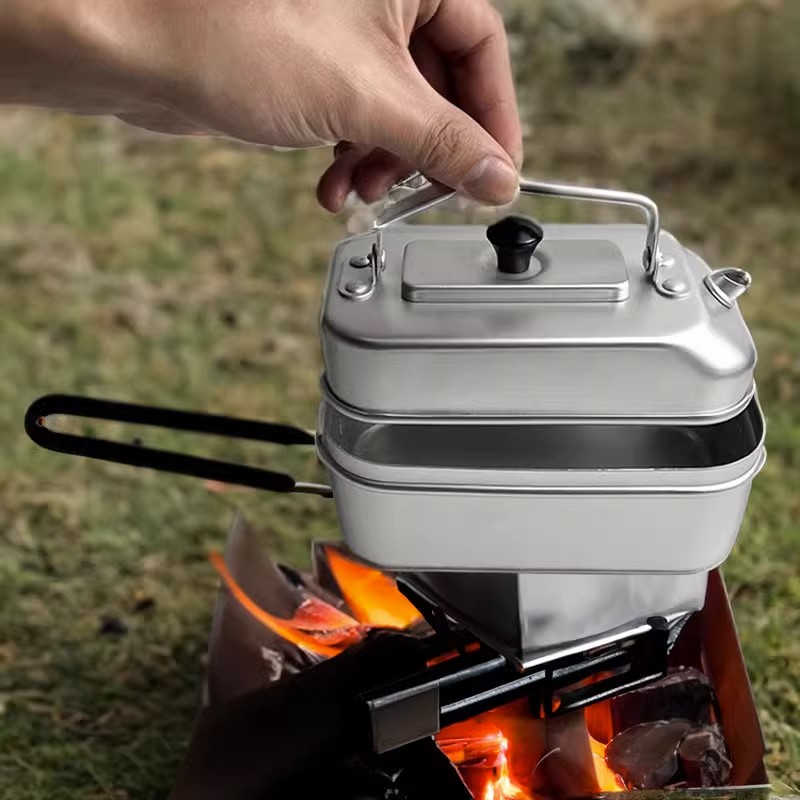 Camping Cooking Set With Kettle - Ultralight Portable Picnic Camping Tourist Kettle