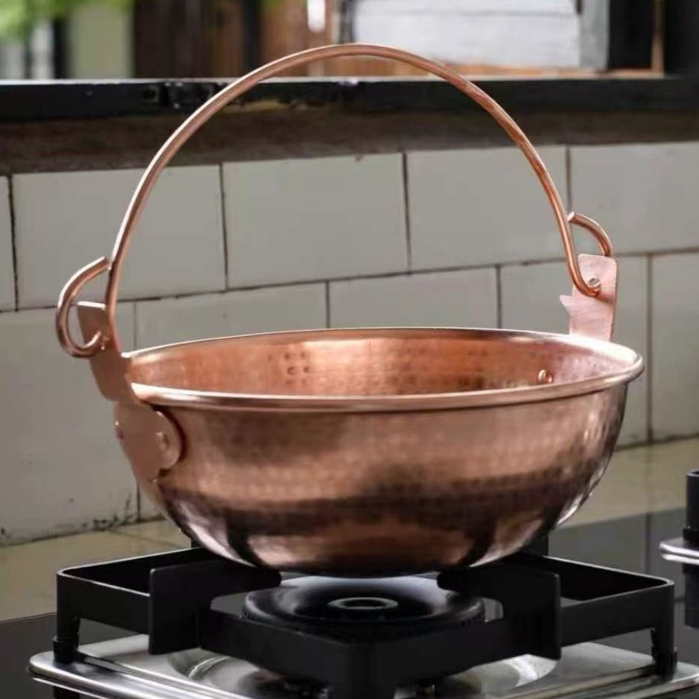 Camping Cooking Pot - Vintage Copper Hanging Pot,Outdoor Camping Thickened