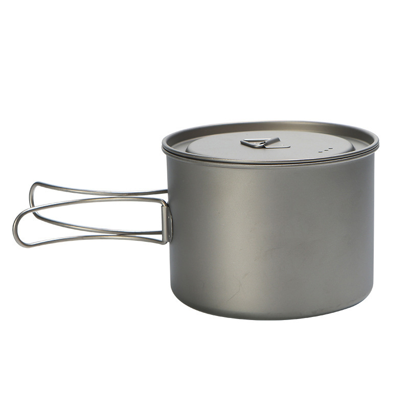 Camping Cooking System - Outdoor Picnic Titanium Cooking Pot 750ml