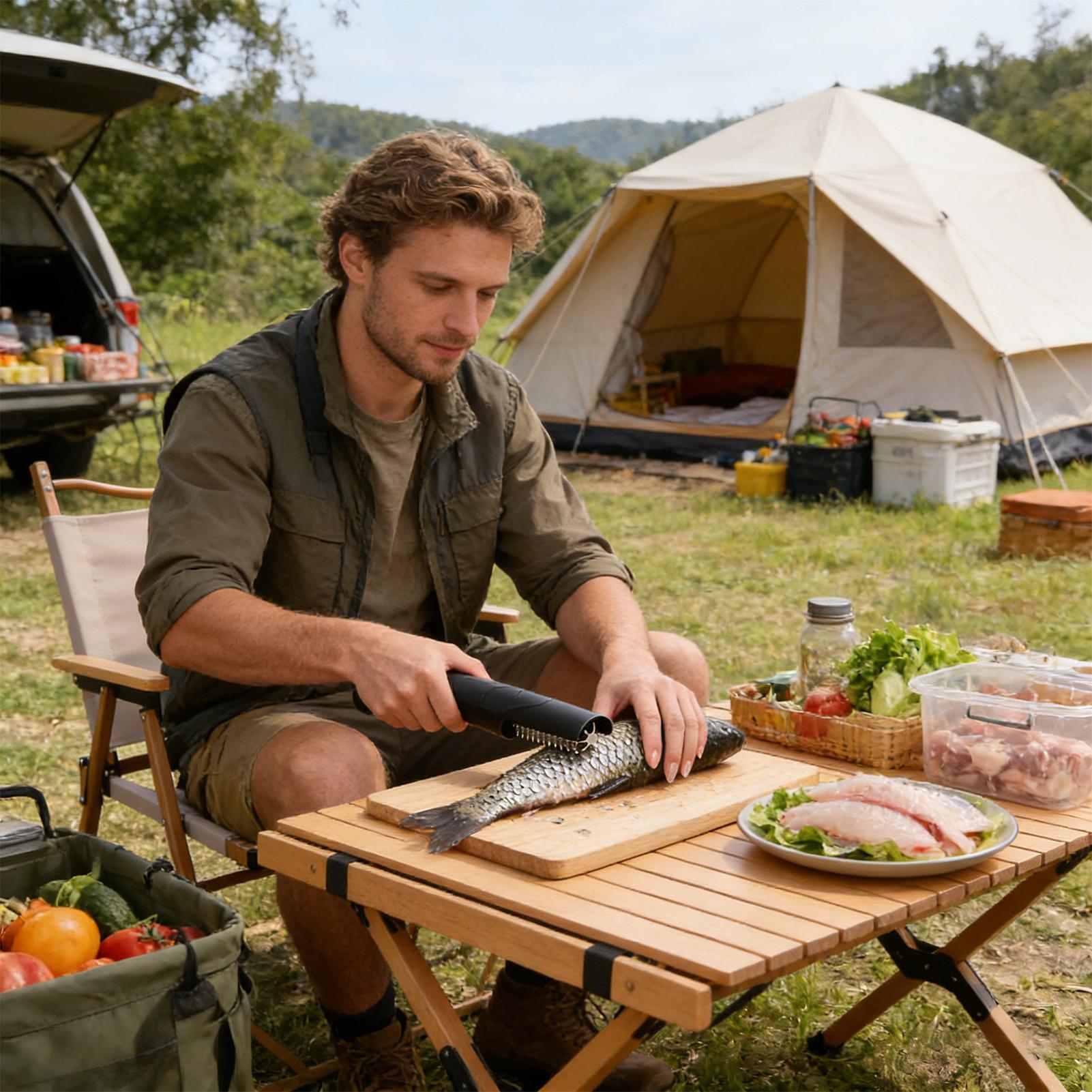 Camping Cooking Meals - Fish Scaler Cordless Handheld Shredder Portable