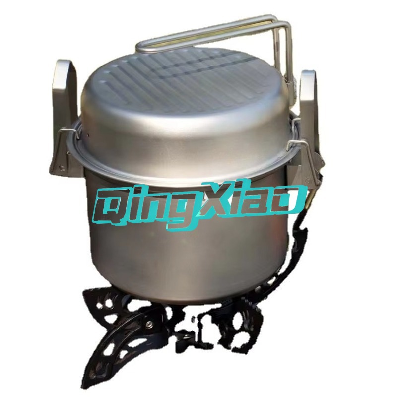 Camping Cooking Pot - Outdoor 304 Stainless Steel Multifunctional Camping
