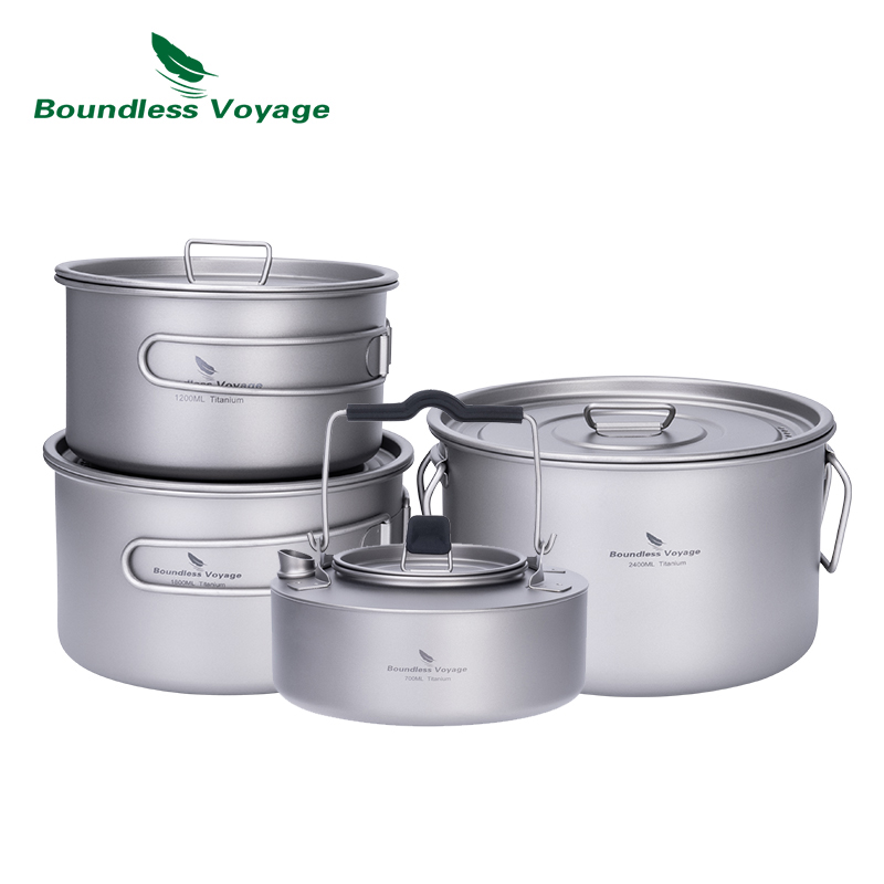 Camping Cooking Pot - Boundless Voyage Titanium Pot Stockpot Cooking