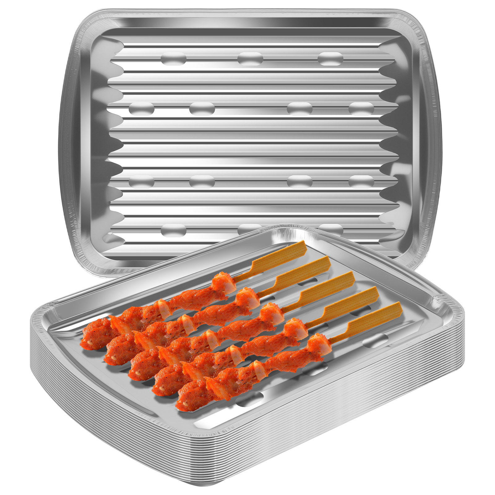 Cooking Outdoor Camping - Aluminum Foil Trays Non-Stick Baking Pans