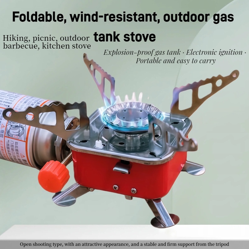 Camping Cooking Heater - Outdoor Mini Square Stove Camping Cooking