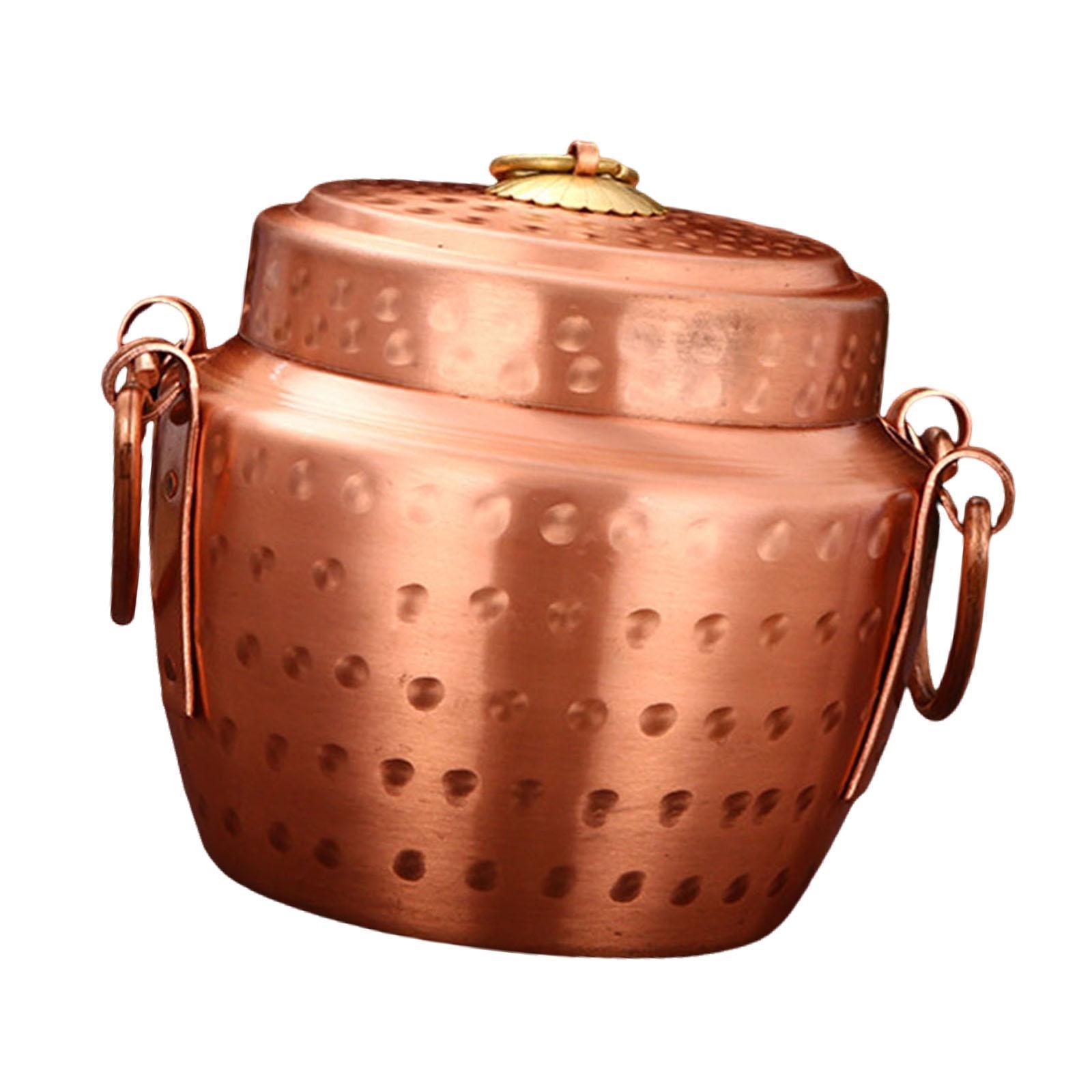 Camping Cooking Pot - Copper Pot Handmade Thickened with Cover