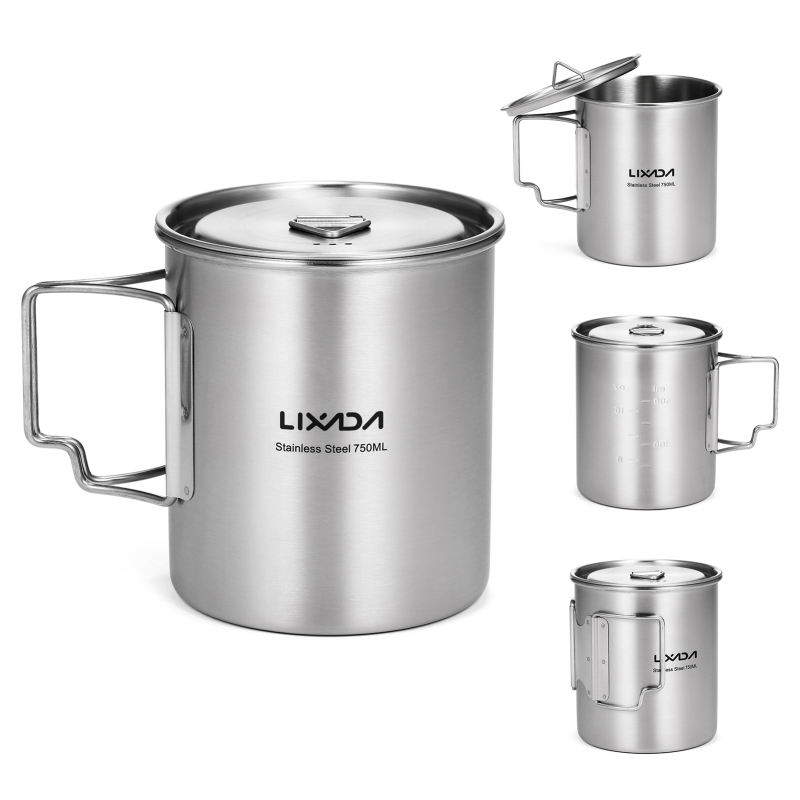 Camping Cooking Backpack - Lixada 750ml Cup Outdoor Stainless Steel