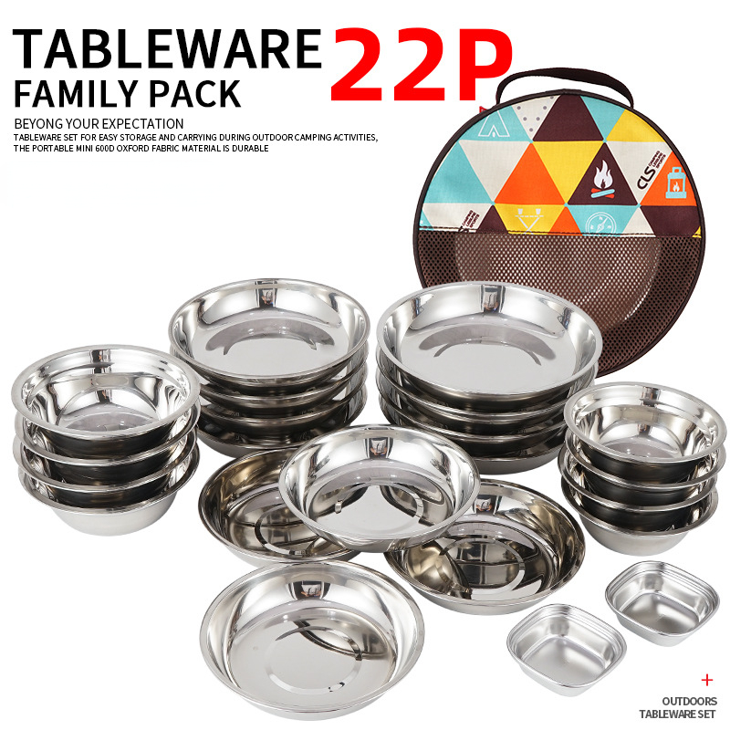 Camping Cooking And Dining Set - New Camp Cooking Portable Dining Plate