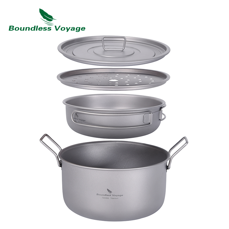 Camping Cooking Pot With Lid - Boundless Voyage Camping Cooking Pot Multifunctional