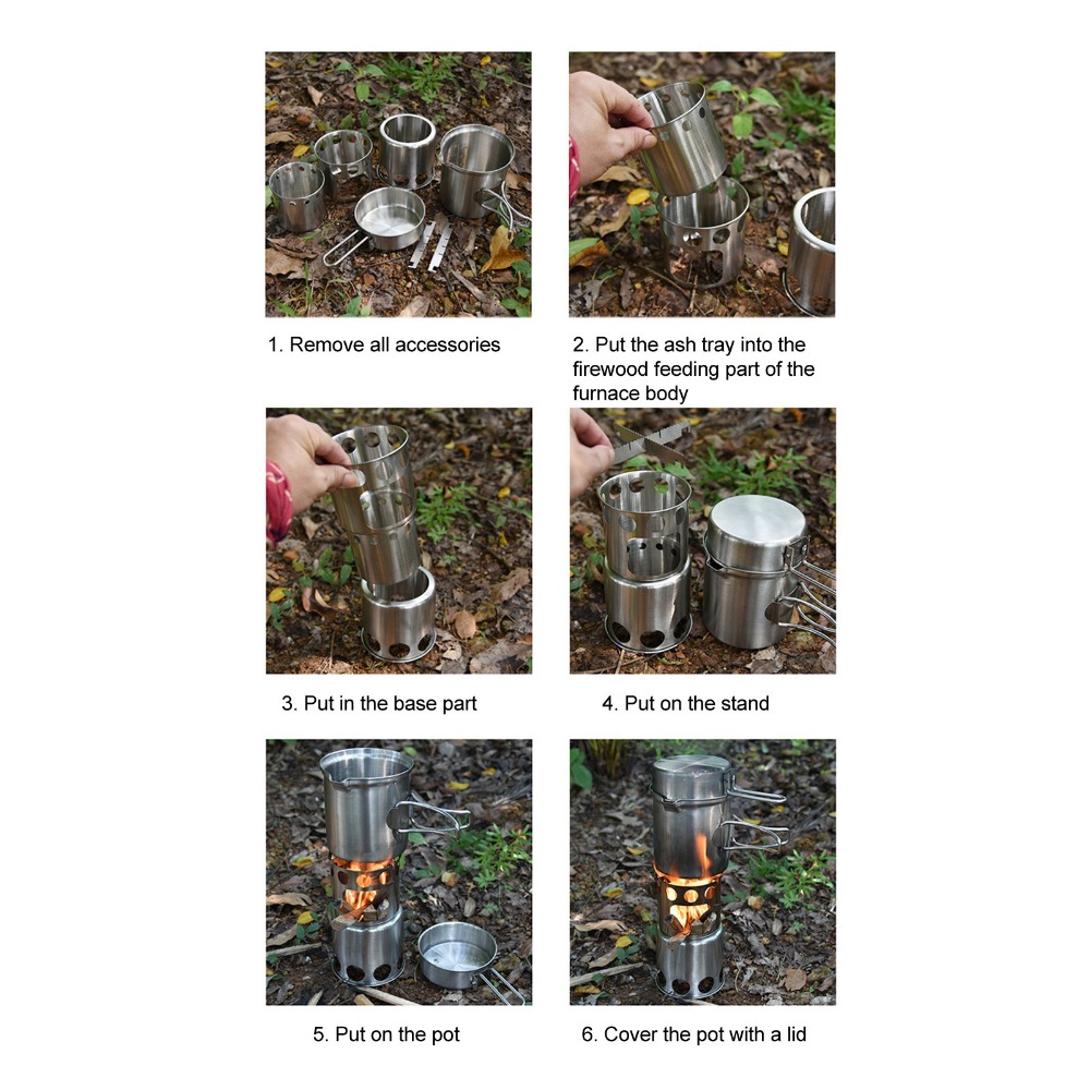 Stainless Steel Camping Cookwa - đánh giá và giá Camping Cooking Pot With Lid
