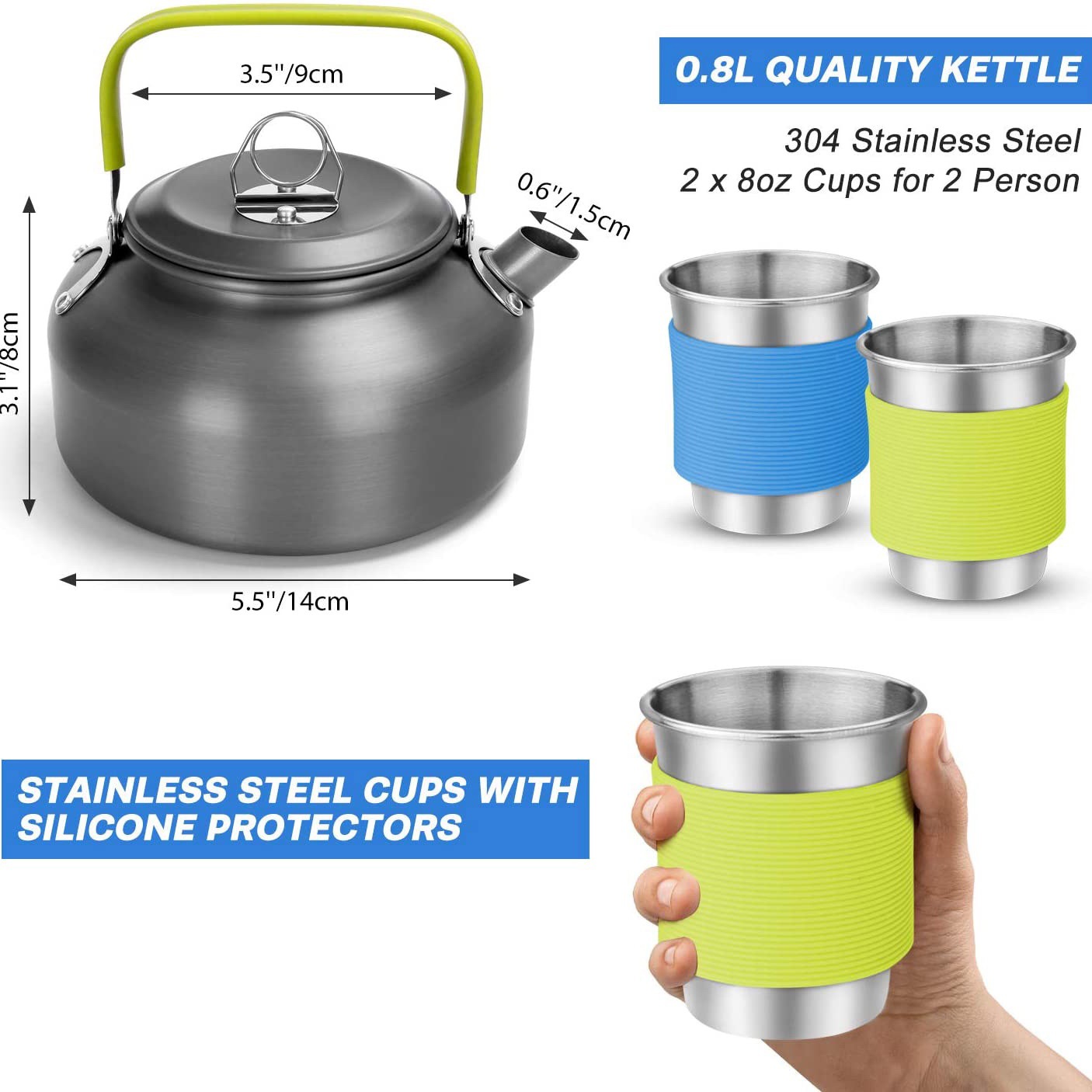 Outdoor Camping Cook Set with  - đánh giá và giá Camping Cooking Set With Kettle