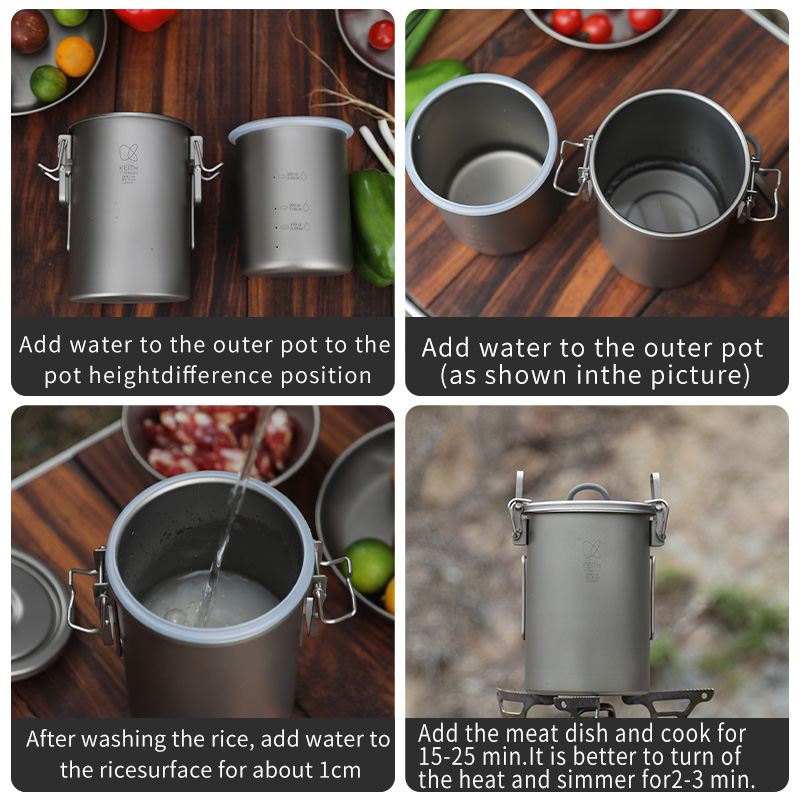KEITH Pure Titanium Rice Cooke - đánh giá và giá Camping Cooking Pot