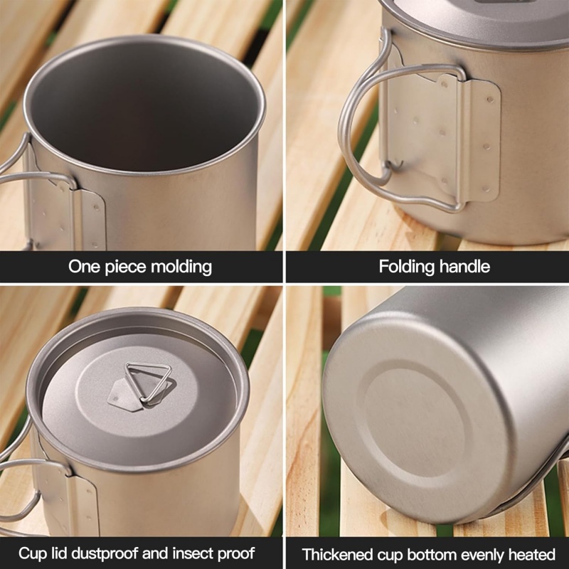 Titanium Camping Mug with Fold - đánh giá và giá Camping Cooking Backpack