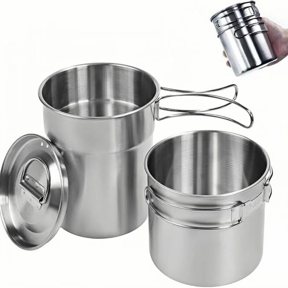 Foldable Camping Cups Mugs Cam - đánh giá và giá Camping Cooking Pot With Lid
