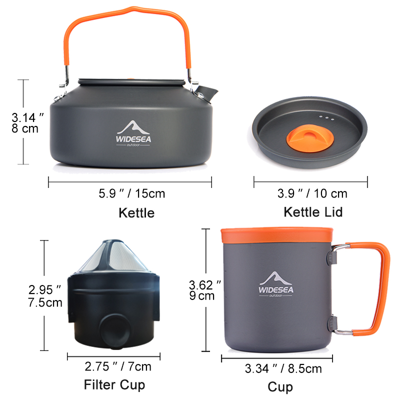 Widesea Cắm Trại Cà Phê Bộ Nồi - đánh giá và giá Camping Cooking Set With Kettle