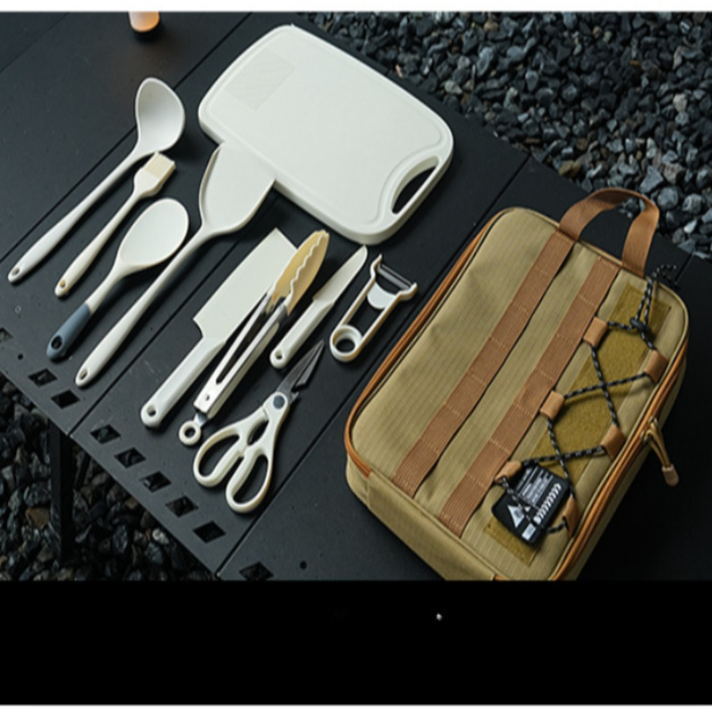 Portable 9Pcs Camping Kitchenw - đánh giá và giá Camping Cooking Backpack