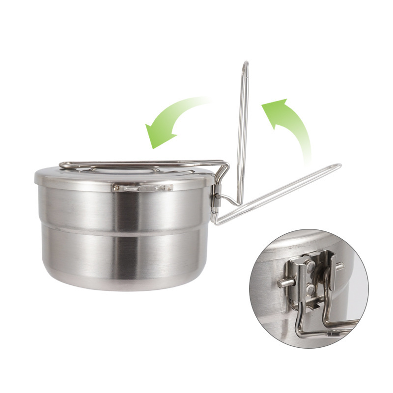 Outdoor Stainless Steel Cookin - đánh giá và giá Camping Cooking Pot With Lid
