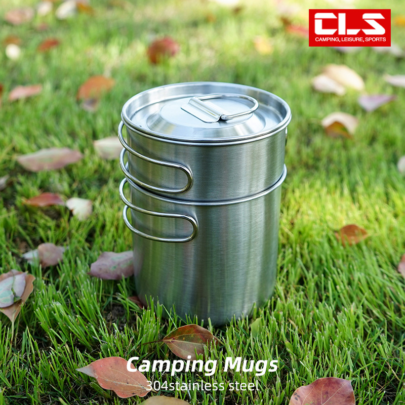 2Pcs/Set Camping Kettle Stainl - đánh giá và giá Camping Cooking Set With Kettle