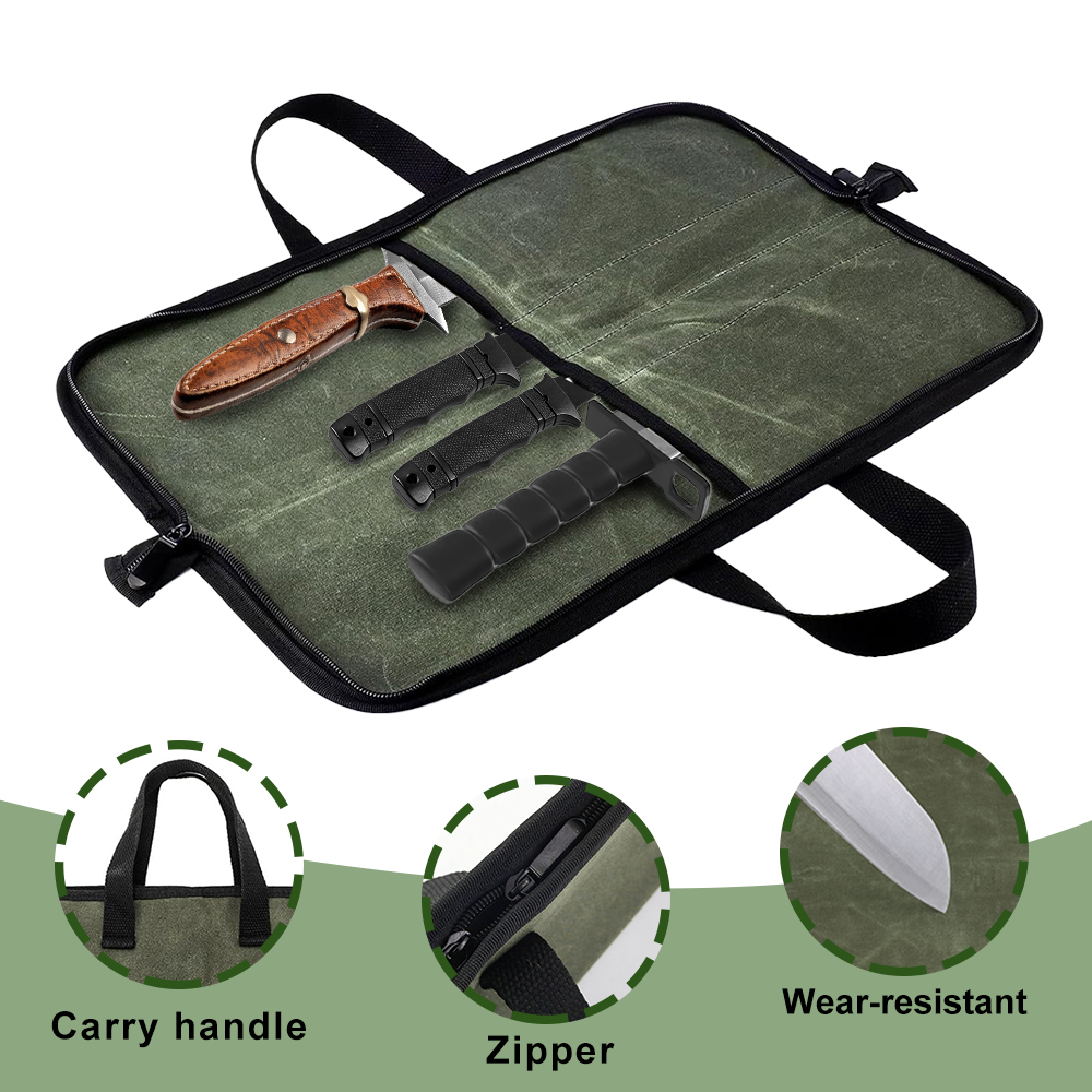 Waxed Canvas Knife Roll Bag Mu - đánh giá và giá Camping Cooking Backpack