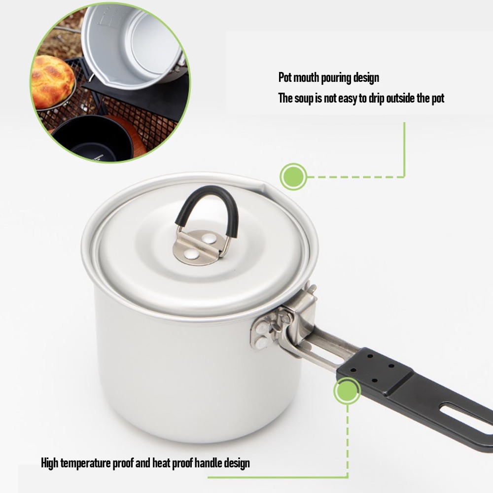 Camping Cooking Pot, 770ml Por - đánh giá và giá Camping Cooking Pot With Lid