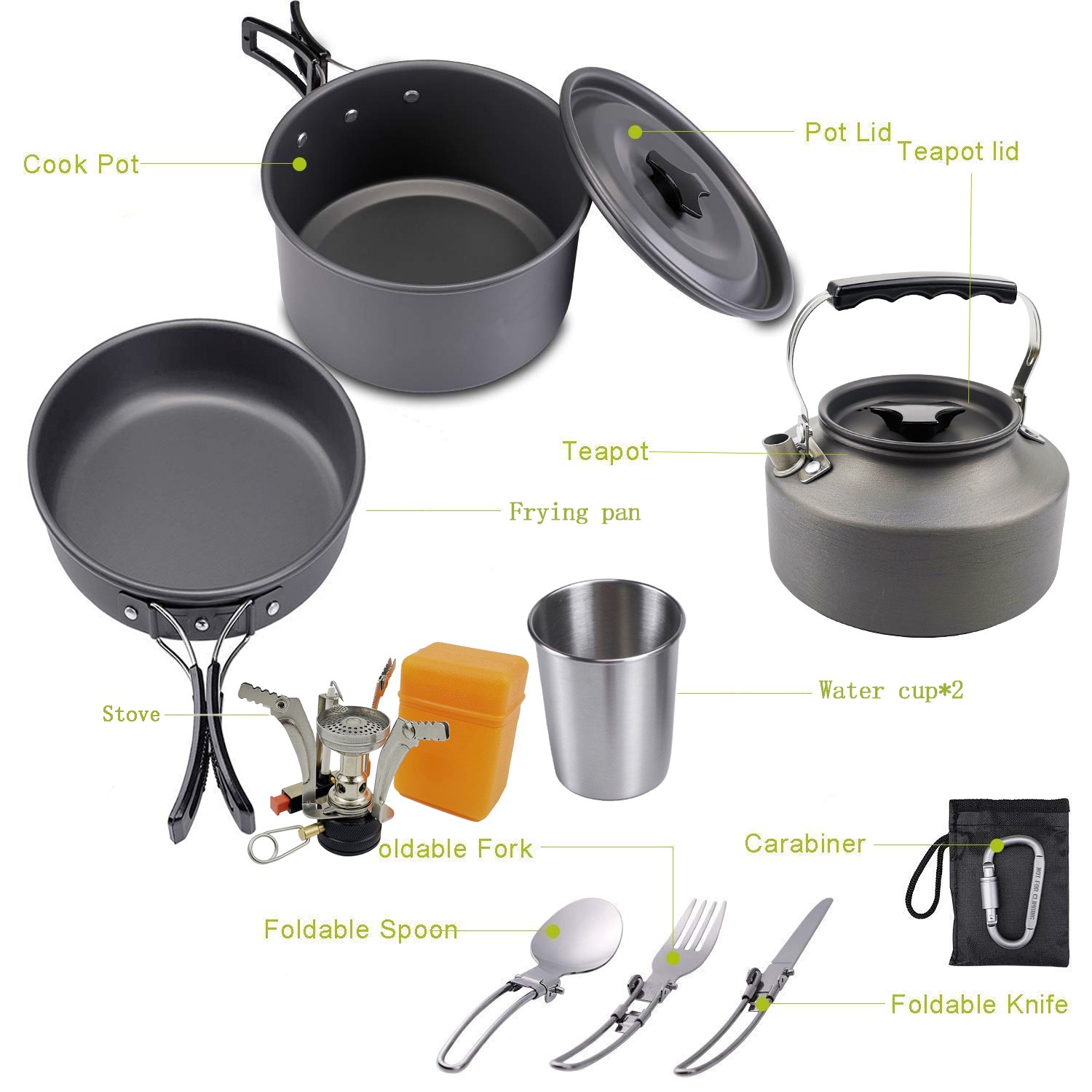 Outdoor camping cooking set ou - đánh giá và giá Camping Cooking Vegetables