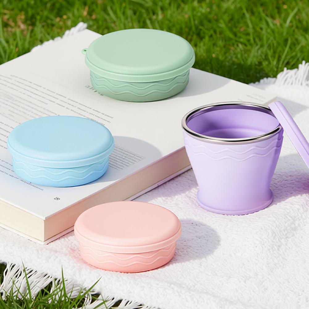 Foldable Silicone Cup With Lid - đánh giá và giá Camping Cooking Pot