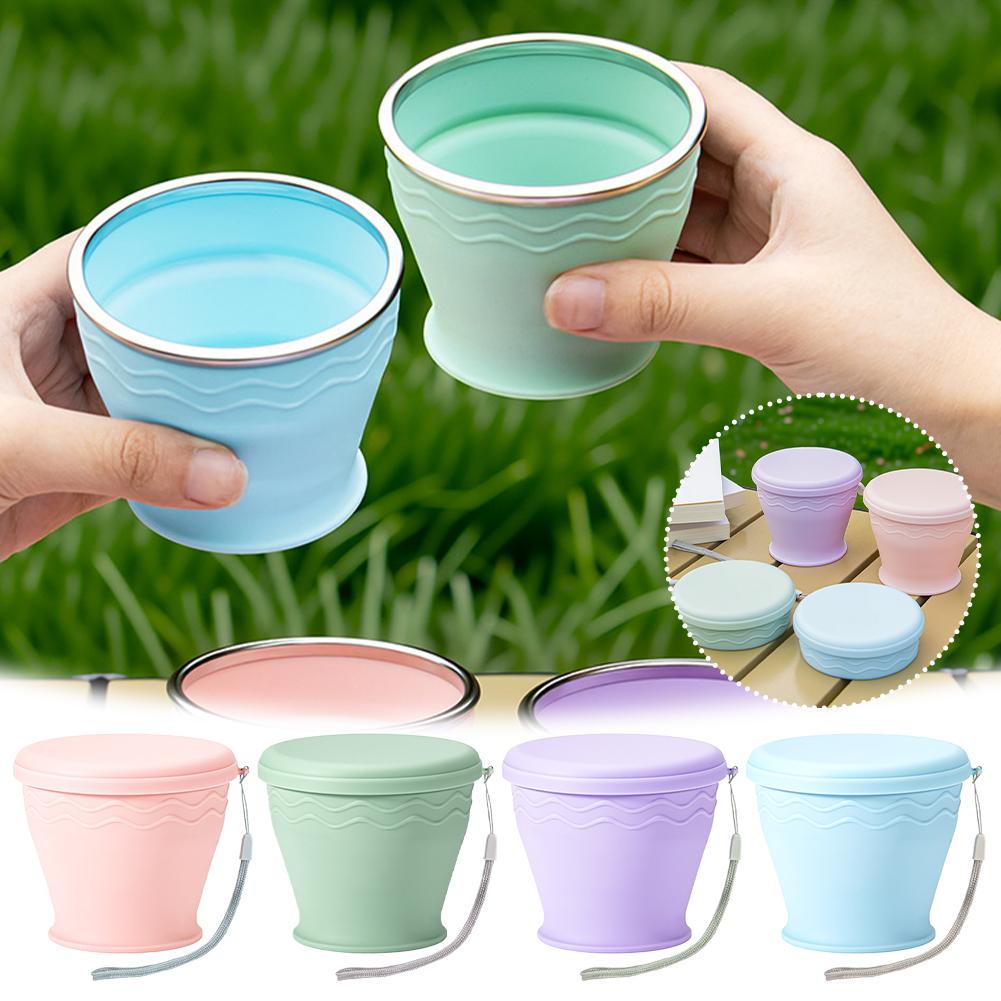 Foldable Silicone Cup With Lid - đánh giá và giá Camping Cooking Pot