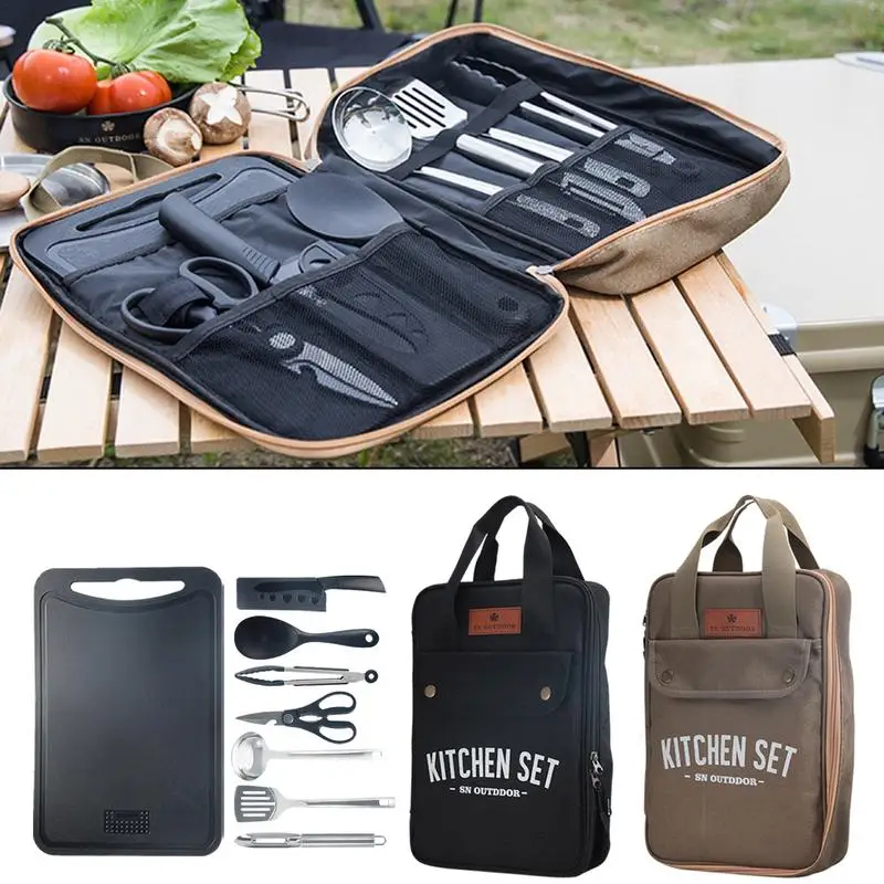 8pcs Camping Kitchen Cookware  - đánh giá và giá Camping Cooking All In One