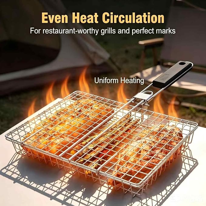 Grill Basket Large Portable Fo - đánh giá và giá Camping Cooking Vegetables