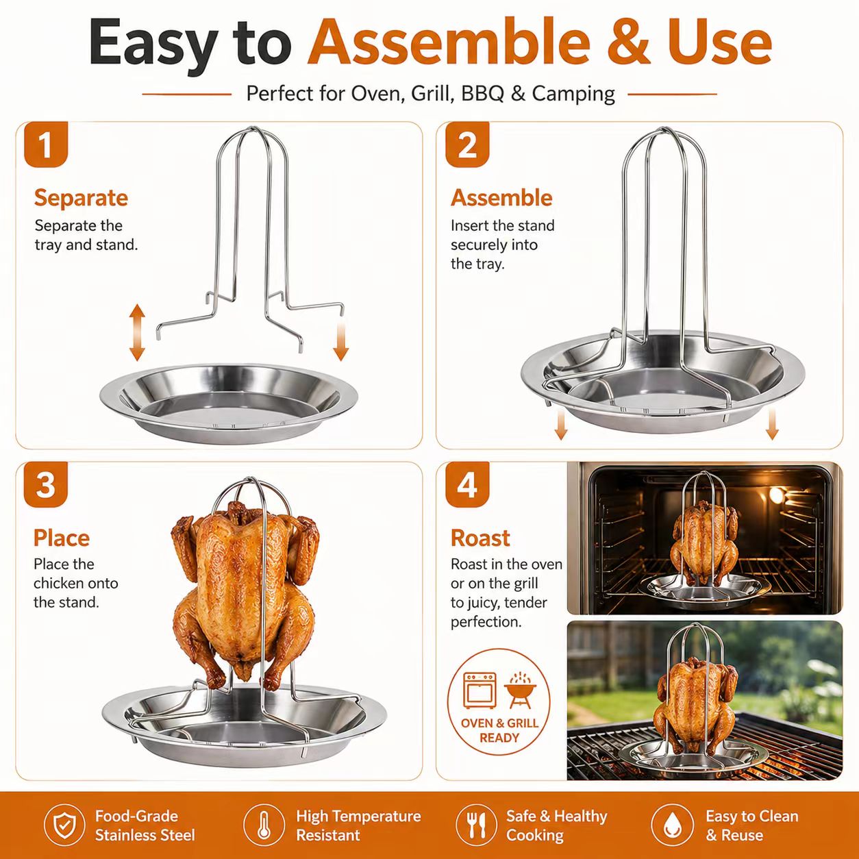 Portable Whole Chicken BBQ Gri - đánh giá và giá Camping Cooking Bbq