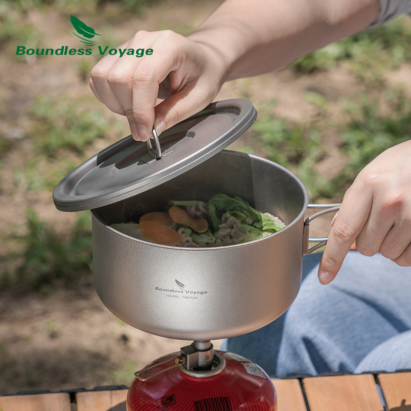 Boundless Voyage Titanium Camp - đánh giá và giá Camping Cooking Pot With Lid