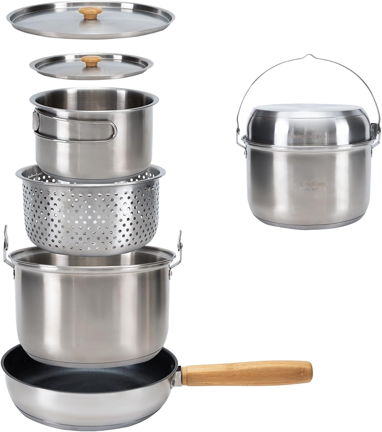 304 Stainless Steel Camping Co - đánh giá và giá Camping Cooking Set With Kettle