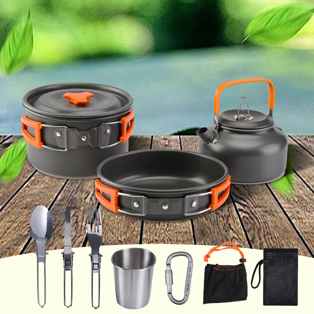 Camping Cookware Kit Kettle Po - đánh giá và giá Camping Cooking Set Lightweight