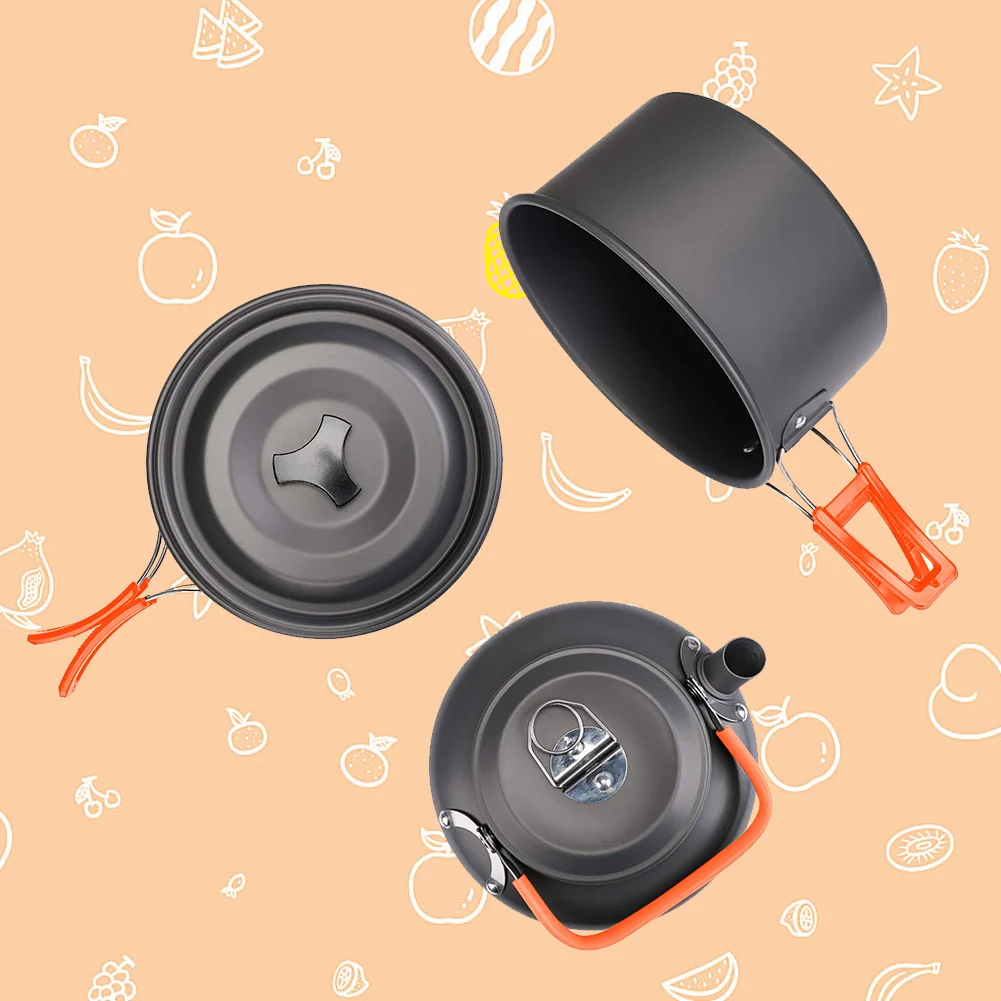 Camping Cookware Kit Kettle Po - đánh giá và giá Camping Cooking Set Lightweight