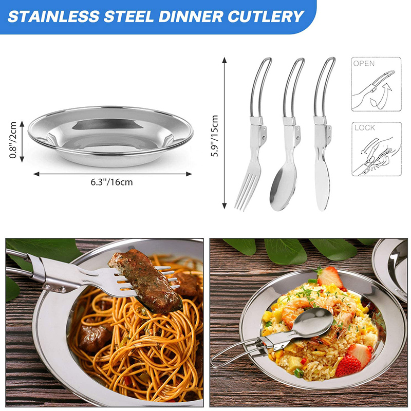 1 Set Outdoor Pot Pan Camping  - đánh giá và giá Camping Cooking Set With Kettle