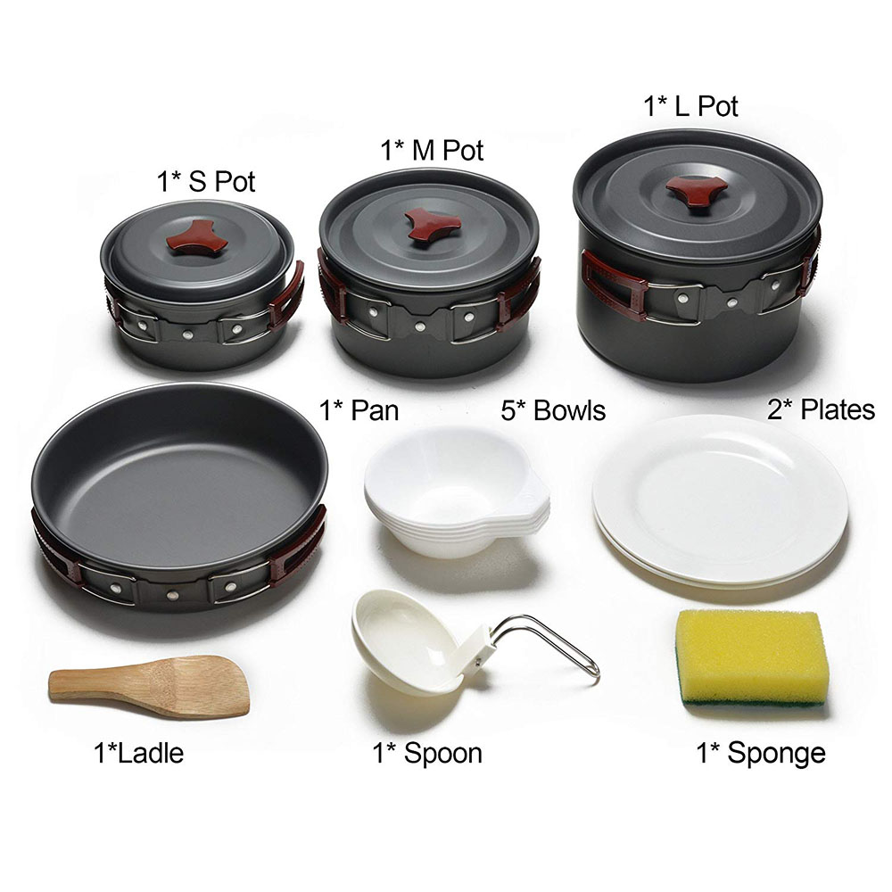 Outdoor Camping Cookware Kit N - đánh giá và giá Camping Cooking Set Lightweight