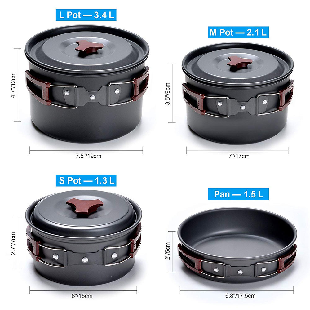 Outdoor Camping Cookware Kit N - đánh giá và giá Camping Cooking Set Lightweight
