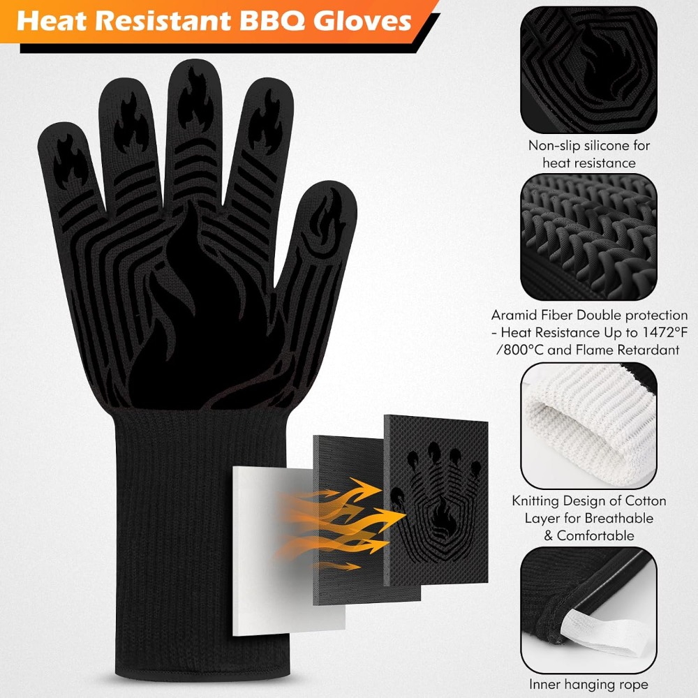 BBQ Gloves, 1472°F Heat Resist - đánh giá và giá Camping Cooking Bbq