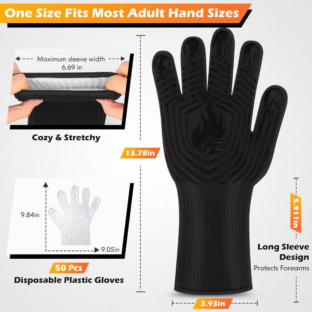 BBQ Gloves, 1472°F Heat Resist - đánh giá và giá Camping Cooking Bbq